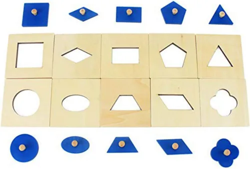 DANNI Versión familiar Baby Shape Cognición Juguete Montessori Madera Geométrica Inserciones Set/10 Educación Infantil Preescolar Entrenamiento
