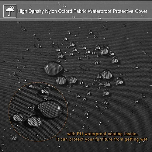 Miniatura 4 de Funda de mesa para exteriores, fundas de mesa de patio para muebles de exterior con cordón resistente al viento, impermeable, fundas rectangulares