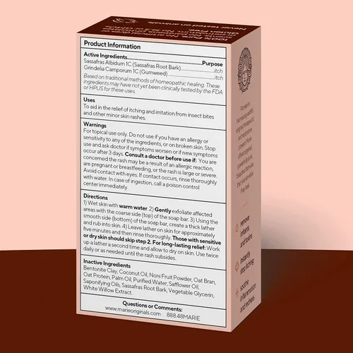Miniatura 8 de Marie Originals Jabón para aliviar la picazón en barra de lavado corporal, jabón natural antipicazón para aliviar la picazón de insectos, alivio