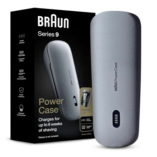 Braun Powercase para maquinillas de afeitar eléctricas para hombres, compatible con afeitadoras eléctricas Braun Series 9 Pro, Series 9 y Series 8,