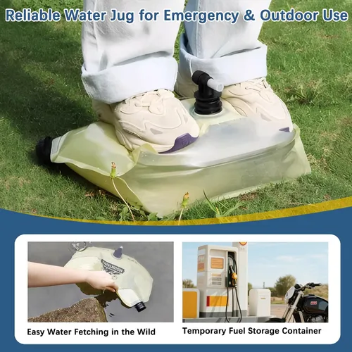 Miniatura 6 de Jarra de agua plegable de 2.1 galones con espita, bolsa de agua portátil sin BPA, bolsas de agua plegables para senderismo al aire libre, viajes