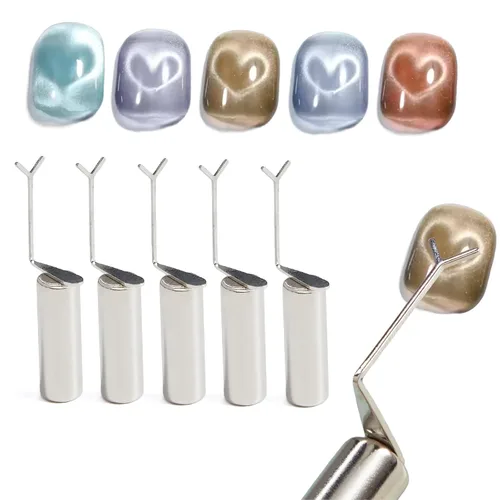Miniatura 8 de 40 piezas de imanes de ojo de gato para uñas, cuentas magnéticas redondas, efecto de ondulación de agua, ojo de gato, arte de uñas, cuentas