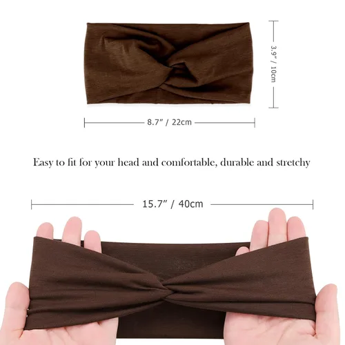 Miniatura 28 de DRESHOW Paquete de 8 diademas anudadas para mujer, con tiras cruzadas, antideslizantes, bohemias, trenzadas, accesorios para el cabello