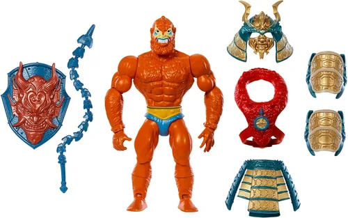 Masters of the Universe Origins Turtles of Grayskull Beast Man Figura de acción de juguete, 16 articulaciones, TMNT y Motu Crossover con accesorios