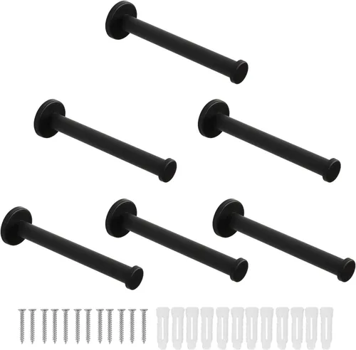 Miniatura 7 de Ganchos para toallas de baño, paquete de 6 ganchos redondos para abrigos, gancho resistente para bata montado en la pared, colgador de ropa Cromo