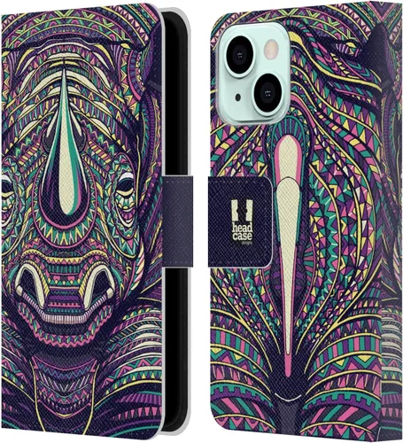Miniatura 7 de Head Case Designs Bear Aztec Animal Faces 2 Leather Wallet Case Compatible with Apple iPhone 13 Mini
