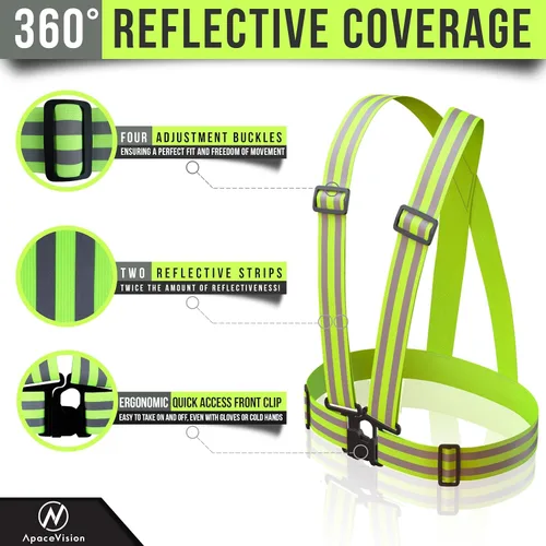 Miniatura 3 de Reflective Vest (2 Pack) Lightweight, Adjustable & Elastic Safety Vest for Running, Jogging, Walking, Cycling