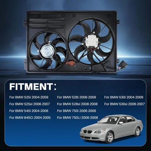 Miniatura 5 de AUTOKAY Ventilador de refrigeración del radiador, ventilador de condensador del radiador para Volkswagen Jetta Beetle Tiguan Golf para Audi A3 TT