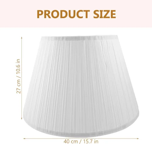 Miniatura 5 de PRETYZOOM Pantallas plisadas medianas para lámpara de mesa, lámpara de pared, luces de pie, cubierta de lámpara de lino blanco, pantalla de repuesto