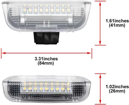 Miniatura 5 de Luces LED de cortesía de repuesto para Cayenne 958 2011-2018 y Porsche 911 991 2012-2019, 18-SMD xenón blanco LED luz de bienvenida para puerta