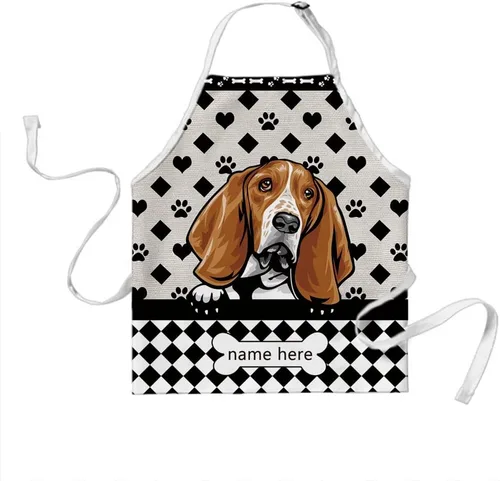 Miniatura 19 de Delantal de aseo de perros de lunares personalizado lindo perro Airedale, rojo (Airedale)