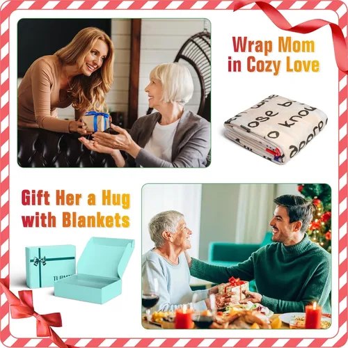 Miniatura 5 de TURMTF Regalos de cumpleaños para mamá de hija e hijo, manta de forro polar suave y cálida para mujer, manta acogedora para sofá, cama, viajes