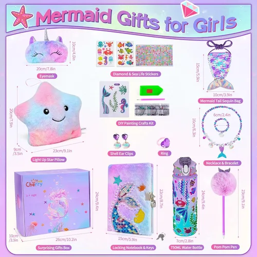 Miniatura 2 de Cherry Tale Regalos de sirena para niñas de 6 a 8 años, regalos de graduación de jardín de infantes para niñas de 4 a 6 años, juego de regalos