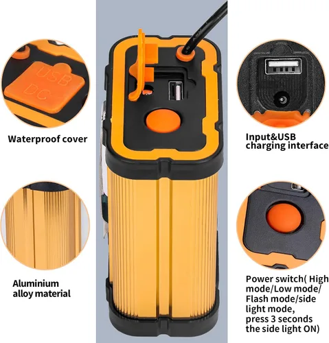 Miniatura 3 de Linterna de cabeza LED recargable súper brillante – Linterna de cabeza portátil impermeable de alta potencia, 3 modos de iluminación ajustables