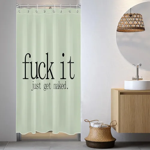 Miniatura 8 de LB Fuck It Get Naked - Cortina de ducha pequeña de 48 x 68 pulgadas, forro de cortina de ducha en blanco y negro, cortina de ducha estrecha