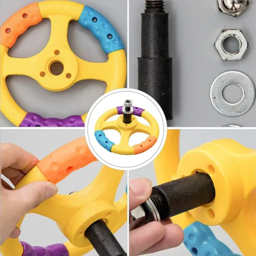 Miniatura 7 de Alipis Volante de juguete para niños para parachoques de 6.49 pulgadas, volante universal de plástico duradero con tornillo para niños, juego