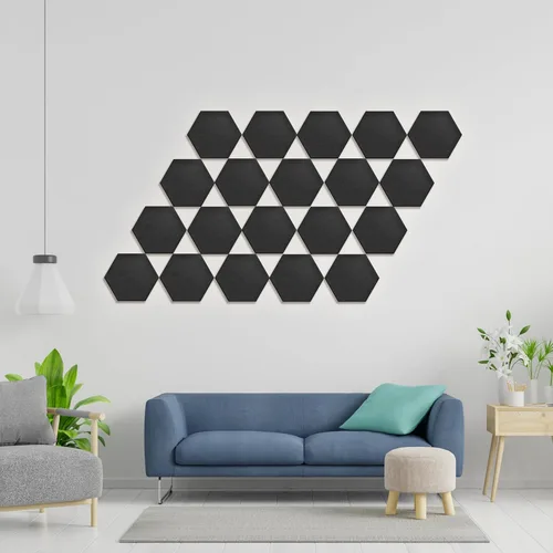 Miniatura 5 de Paneles acústicos hexagonales, paquete de 12 paneles de absorción de sonido de alta densidad de 12"X10"X0.4" para mejorar la reducción de ruido