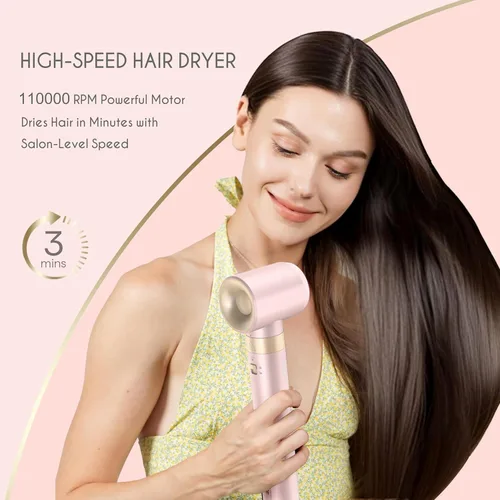 Miniatura 6 de Annlary Estilizador de aire caliente iónico 5 en 1, potente cepillo secador de pelo de 1400 W, rizadores de envoltura automática, cepillo de paleta