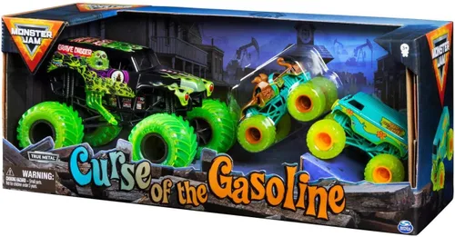 Miniatura 5 de Monster Jam Curse of The Gasoline Diecast Car - Paquete de 3