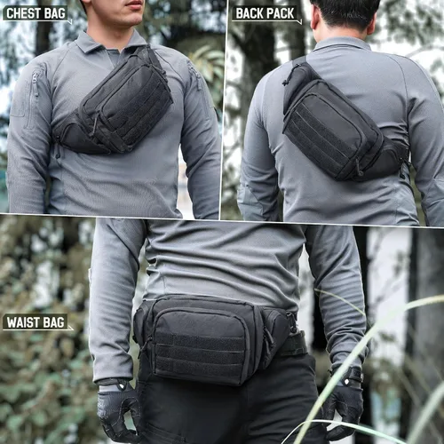 Miniatura 7 de LIVANS Cangurera de transporte oculto, bolsa táctica para pistola de transporte para hombre, funda de ocultación para armas de 1911 y G 17, 19, 20