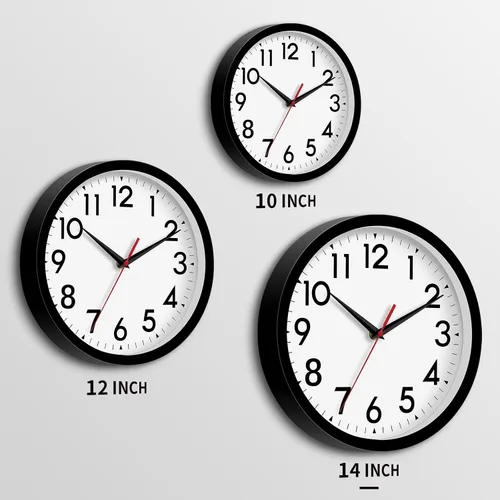 Miniatura 3 de DAXSMY Reloj de pared de 14 pulgadas, grande, funciona con pilas, reloj analógico silencioso sin tictac, decorativo para sala de estar, oficina