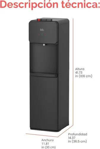 Miniatura 9 de Brio 130 Series despachador refrigerador de carga inferior para botellas de 5 galones, agua caliente, temperatura ambiente y fría, ideal