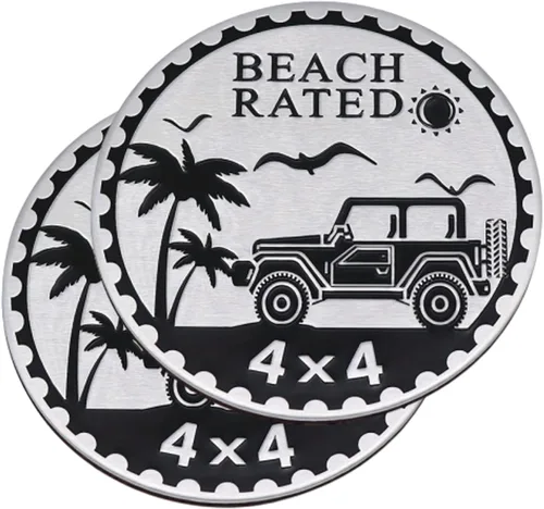 Miniatura 17 de 2 piezas de emblema de coche Boobie Rated, emblema automotriz metálico 4 x 4, emblemas de coche redondos de metal 3D, pegatinas de emblema de coche