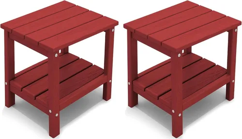 Miniatura 41 de KINGYES Mesa auxiliar doble, mesa auxiliar Adirondack- Aruba