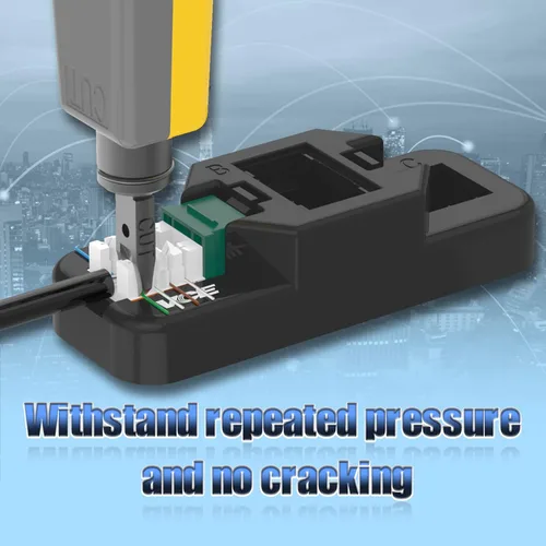Miniatura 4 de VCELINK RJ45 Cat6 Keystone Jacks Slim Profile UL Listed 10-Pack, 90 grados Ethernet Punch Down Keystone Jack Adapter en verde