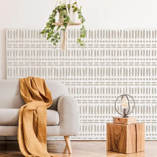 Miniatura 5 de Paquete de 6 plantillas de pared de ladrillo de 14 pulgadas para pintar patrones grandes en la pared, plantillas decorativas reutilizables