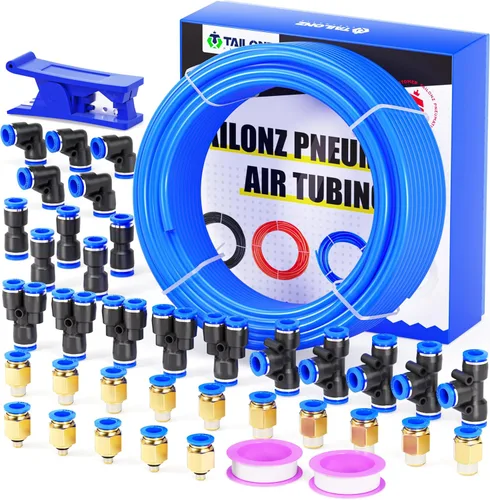 Miniatura 24 de TAILONZ PNEUMATIC Azul 0.236 in OD 0.157 in ID poliuretano PU manguera de aire tubo kit 32.8 ft 32.8ft