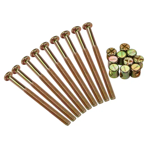 Miniatura 11 de Juego de 10 piezas de tornillos M6 x 100 mm de cabeza plana hexagonal con enchufe - Perfecto para accesorios de cama de madre y bebé - Galvanizado