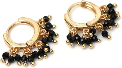 Miniatura 11 de Gempires Aretes de Cuentas de Piedras Preciosas Naturales de Cristal Ligeros Elegantes Hechos a Mano Joyería Hipoalergénica Chapada en Oro Diseño