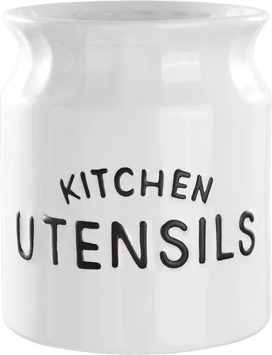 Soporte para utensilios de cocina, de cerámica, para encimera de cocina, de 6.5 pulgadas, grande, para encimera, color blanco