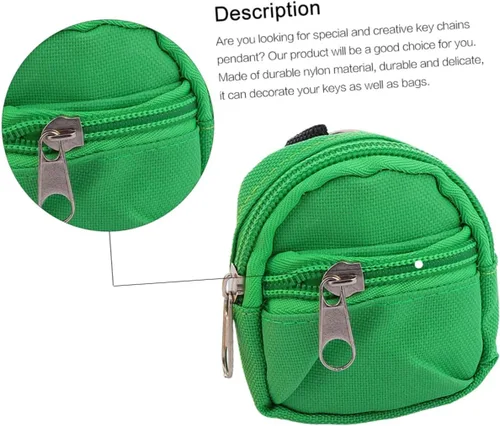 Miniatura 4 de 1 juego de mini mochila, monedero, llaveros con cremallera, bolsas de cambio, lindo mini bolso llavero colgante para llaves y artículos esenciales