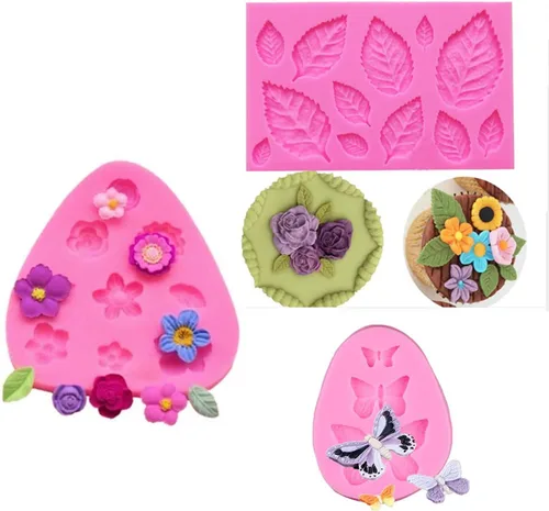 Miniatura 7 de FIRETREESILVERFLOWER Molde de silicona para fondant de flores y mariposas, para decoración de pasteles, dulce de chocolate, arcilla polimérica