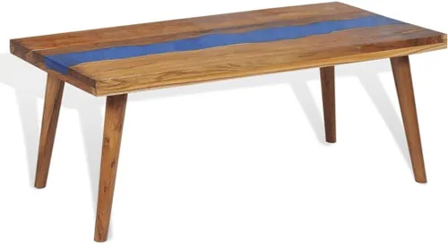 Miniatura 6 de mesa de Centro para sala Mesas de centro Mesa de centro de resina de teca de 39.4 x 19.7 x 15.7 pulgadas, adecuada para salas de estar, balcones