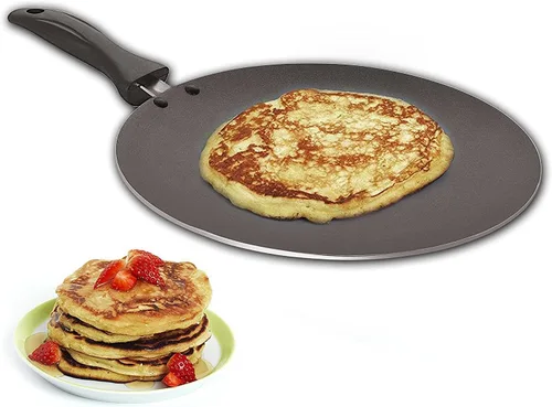 Miniatura 4 de G&D TAWA TAWA antiadherente TAWA/PARATHA TAWA TAWA Aluminio 2,6 MM con espátula de madera y fregador gratis (11.220 in) Regalos para el Día de San