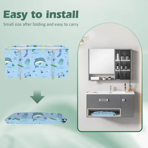 Miniatura 7 de Tina portátil plegable, tina de baño vertical para cabina de ducha, fácil de ensamblar, tina plegable adecuada para viajes, camping y actividades