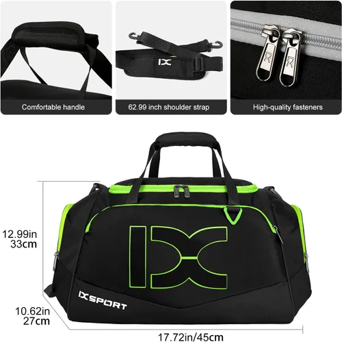 Miniatura 2 de INOXTO - Bolsa deportiva para gimnasio, bolsa de viaje con bolsillo seco y compartimento para zapatos, para mujeres y hombres, bolsa impermeable