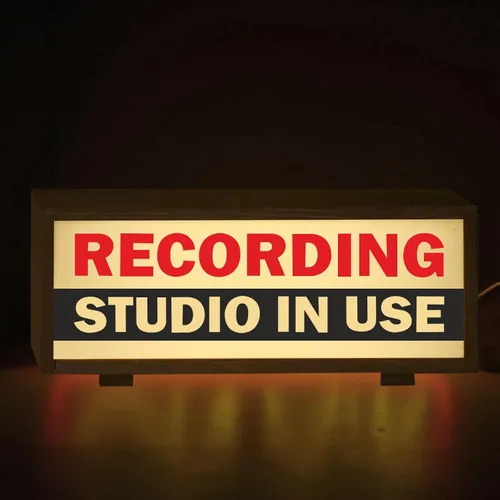 Estudio de grabación LED retro, letrero insonorizado para habitación, caja de luz de grabación en uso, luz para serpentinas, podcasters, músicos,