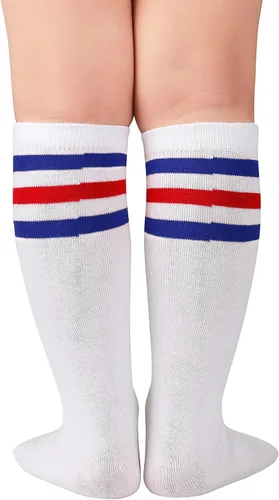 Miniatura 2 de American Trends Calcetines de fútbol para niños y jóvenes, calcetines largos hasta la rodilla para niños y niñas, béisbol, sóftbol, fútbol de 1 a 12