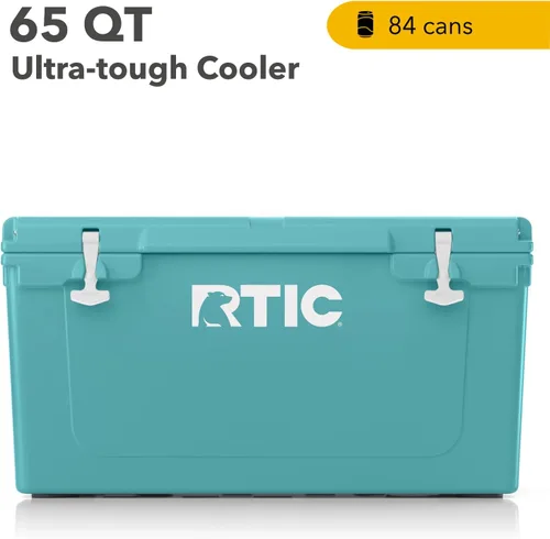 Miniatura 3 de RTIC - Hielera ultra resistente portátil de 65 cuartos de galón, tipo baúl, con aislamiento, para playa, bebidas, camping, picnic, pesca, barco