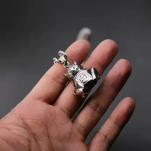 Miniatura 6 de FAZOVIN Collar de animales con colgante de águilaranabúhogatito con cadena de acero inoxidable de 23.6 pulgadas para hombres y mujeres