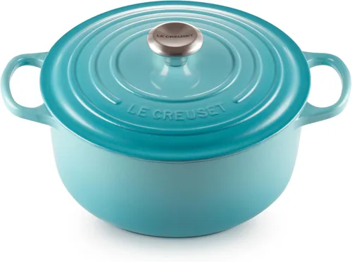 Miniatura 24 de Le Creuset Horno holandés redondo de hierro fundido esmaltado, 4.5 cuartos de galón, Marsella Marseille