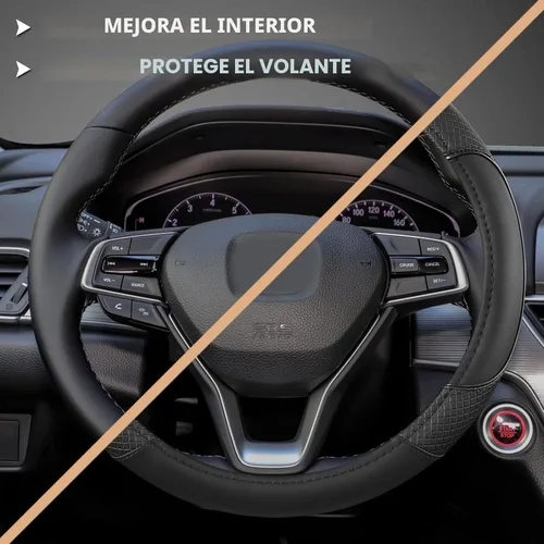 Miniatura 5 de Cubierta de volante de cuero de microfibra GIANT PANDA para Honda Accord, Civic, CR-V, HR-V, Pilot (patrón de diamante negro tamaño estándar)