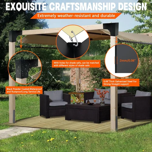 Miniatura 3 de Kits de soporte para pérgola DIY, soportes de esquina en forma de L de 2 vías para madera de 6 x 6 pulgadas (real: 5.5 x 5.5 pulgadas) para pérgola