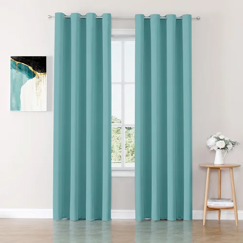 Miniatura 70 de ChrisDowa - Cortinas de cenefa pequeñas para cocina, cortinas cortas con ojales y aislamiento térmico para oscurecer la sala y habitación