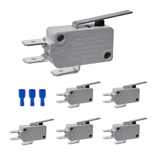 Miniatura 5 de 6 piezas de microinterruptor de límite con cerradura automática SPDT, acción de broche para Arduino, KW3A 16A 125/250VAC KW3A-B16