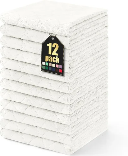 Miniatura 82 de Homaxy - Paquete de 12 trapos de cocina (10 x 10 pulgadas, morado), de terciopelo coral, supersuaves y absorbentes, de secado rápido, paño